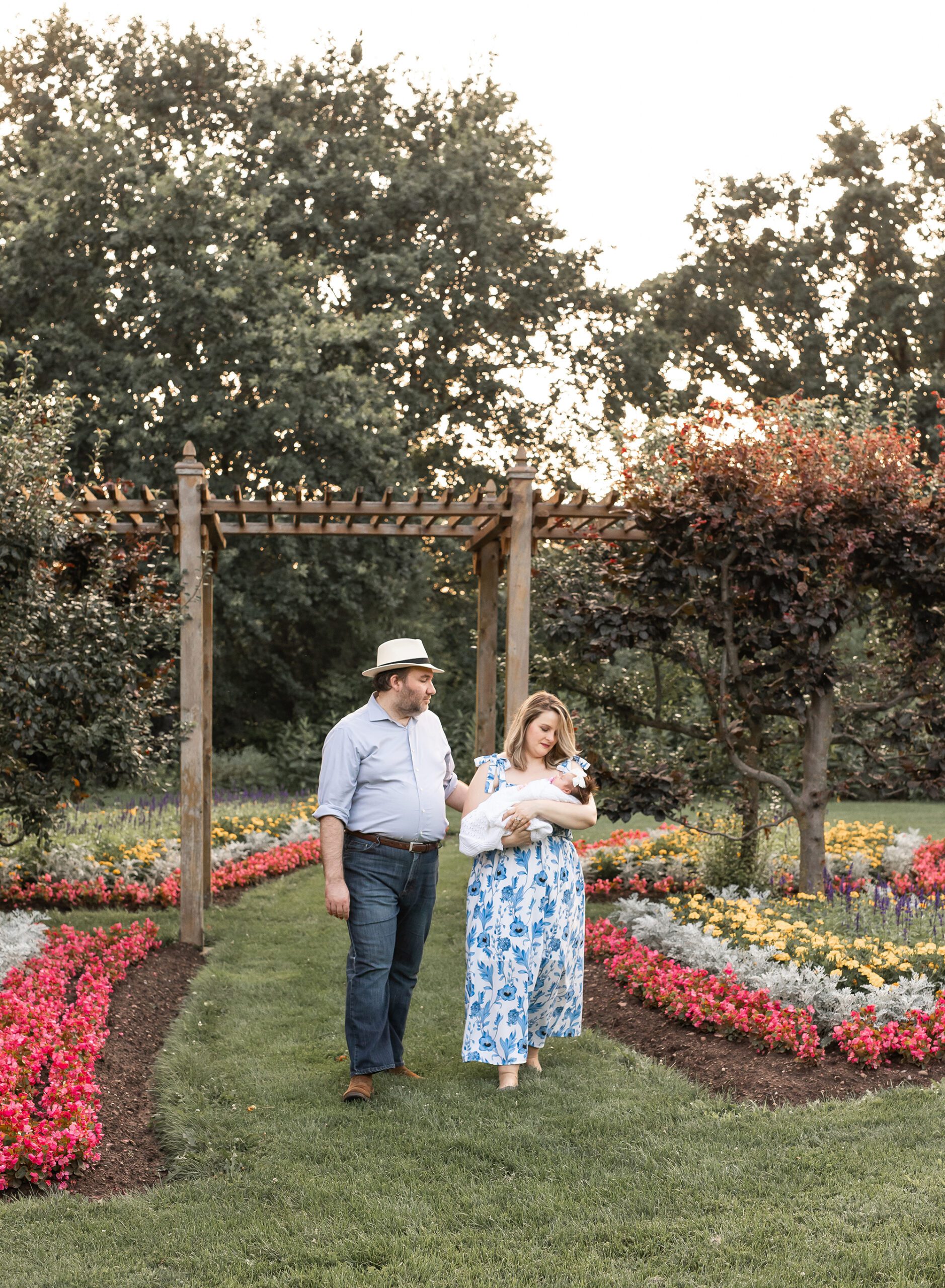 outdoor newborn flower garden session for baby girl I oakville photographer